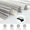 image:imageDriftaway Chris Linen Lined Valance Double Layer Thermal Insulated Room Darkening Blackout Window Valances 3 Inch Rod Pocket Vertical Striped Kitchen Valance for Bathroom 52 by 18 Inch Ivory Dark BlueGrey