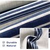 image:imageDriftaway Chris Linen Lined Valance Double Layer Thermal Insulated Room Darkening Blackout Window Valances 3 Inch Rod Pocket Vertical Striped Kitchen Valance for Bathroom 52 by 18 Inch Ivory Dark BlueIvoryDark Blue