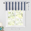 image:imageDriftaway Chris Linen Lined Valance Double Layer Thermal Insulated Room Darkening Blackout Window Valances 3 Inch Rod Pocket Vertical Striped Kitchen Valance for Bathroom 52 by 18 Inch Ivory Dark BlueIvoryDark Blue