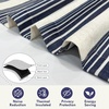 image:imageDriftaway Chris Linen Lined Valance Double Layer Thermal Insulated Room Darkening Blackout Window Valances 3 Inch Rod Pocket Vertical Striped Kitchen Valance for Bathroom 52 by 18 Inch Ivory Dark BlueIvoryDark Blue