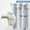 image:imageDriftaway Chris Linen Lined Valance Double Layer Thermal Insulated Room Darkening Blackout Window Valances 3 Inch Rod Pocket Vertical Striped Kitchen Valance for Bathroom 52 by 18 Inch Ivory Dark BlueJean Navy