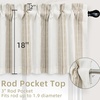 image:imageDriftaway Chris Linen Lined Valance Double Layer Thermal Insulated Room Darkening Blackout Window Valances 3 Inch Rod Pocket Vertical Striped Kitchen Valance for Bathroom 52 by 18 Inch Ivory Dark BlueCamel Beige