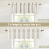 image:imageDriftaway Chris Linen Lined Valance Double Layer Thermal Insulated Room Darkening Blackout Window Valances 3 Inch Rod Pocket Vertical Striped Kitchen Valance for Bathroom 52 by 18 Inch Ivory Dark BlueCamel Beige