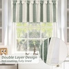 image:imageDriftaway Chris Linen Lined Valance Double Layer Thermal Insulated Room Darkening Blackout Window Valances 3 Inch Rod Pocket Vertical Striped Kitchen Valance for Bathroom 52 by 18 Inch Ivory Dark BlueLoden Green
