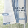 image:imageDriftaway Chris Linen Lined Valance Double Layer Thermal Insulated Room Darkening Blackout Window Valances 3 Inch Rod Pocket Vertical Striped Kitchen Valance for Bathroom 52 by 18 Inch Ivory Dark BlueJean Navy