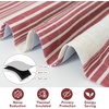 image:imageDriftaway Chris Linen Lined Valance Double Layer Thermal Insulated Room Darkening Blackout Window Valances 3 Inch Rod Pocket Vertical Striped Kitchen Valance for Bathroom 52 by 18 Inch Ivory Dark BlueRed