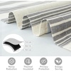 image:imageDriftaway Chris Linen Lined Valance Double Layer Thermal Insulated Room Darkening Blackout Window Valances 3 Inch Rod Pocket Vertical Striped Kitchen Valance for Bathroom 52 by 18 Inch Ivory Dark BlueGrey