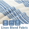 image:imageDriftaway Chris Linen Lined Valance Double Layer Thermal Insulated Room Darkening Blackout Window Valances 3 Inch Rod Pocket Vertical Striped Kitchen Valance for Bathroom 52 by 18 Inch Ivory Dark BlueJean Navy