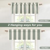 image:imageDriftaway Chris Linen Lined Valance Double Layer Thermal Insulated Room Darkening Blackout Window Valances 3 Inch Rod Pocket Vertical Striped Kitchen Valance for Bathroom 52 by 18 Inch Ivory Dark BlueLoden Green