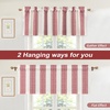 image:imageDriftaway Chris Linen Lined Valance Double Layer Thermal Insulated Room Darkening Blackout Window Valances 3 Inch Rod Pocket Vertical Striped Kitchen Valance for Bathroom 52 by 18 Inch Ivory Dark BlueRed
