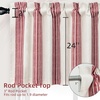 image:imageDriftaway Chris Linen Lined Valance Double Layer Thermal Insulated Room Darkening Blackout Window Valances 3 Inch Rod Pocket Vertical Striped Kitchen Valance for Bathroom 52 by 18 Inch Ivory Dark BlueRed