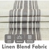 image:imageDriftaway Chris Linen Lined Valance Double Layer Thermal Insulated Room Darkening Blackout Window Valances 3 Inch Rod Pocket Vertical Striped Kitchen Valance for Bathroom 52 by 18 Inch Ivory Dark BlueGrey