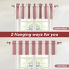 image:imageDriftaway Chris Linen Lined Valance Double Layer Thermal Insulated Room Darkening Blackout Window Valances 3 Inch Rod Pocket Vertical Striped Kitchen Valance for Bathroom 52 by 18 Inch Ivory Dark BlueRed