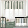 image:imageDriftaway Chris Linen Lined Valance Double Layer Thermal Insulated Room Darkening Blackout Window Valances 3 Inch Rod Pocket Vertical Striped Kitchen Valance for Bathroom 52 by 18 Inch Ivory Dark BlueLoden Green