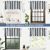 image:imageDriftaway Chris Linen Lined Valance Double Layer Thermal Insulated Room Darkening Blackout Window Valances 3 Inch Rod Pocket Vertical Striped Kitchen Valance for Bathroom 52 by 18 Inch Ivory Dark BlueIvoryDark Blue