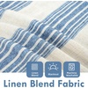 image:imageDriftaway Chris Linen Lined Valance Double Layer Thermal Insulated Room Darkening Blackout Window Valances 3 Inch Rod Pocket Vertical Striped Kitchen Valance for Bathroom 52 by 18 Inch Ivory Dark BlueJean Navy