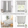 image:imageDriftaway Chris Linen Lined Valance Double Layer Thermal Insulated Room Darkening Blackout Window Valances 3 Inch Rod Pocket Vertical Striped Kitchen Valance for Bathroom 52 by 18 Inch Ivory Dark BlueGrey