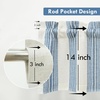 image:imageDriftaway Chris Linen Lined Valance Double Layer Thermal Insulated Room Darkening Blackout Window Valances 3 Inch Rod Pocket Vertical Striped Kitchen Valance for Bathroom 52 by 18 Inch Ivory Dark BlueJean Navy