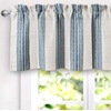 image:imageDriftaway Chris Linen Lined Valance Double Layer Thermal Insulated Room Darkening Blackout Window Valances 3 Inch Rod Pocket Vertical Striped Kitchen Valance for Bathroom 52 by 18 Inch Ivory Dark BlueJean Navy