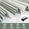 image:imageDriftaway Chris Linen Lined Valance Double Layer Thermal Insulated Room Darkening Blackout Window Valances 3 Inch Rod Pocket Vertical Striped Kitchen Valance for Bathroom 52 by 18 Inch Ivory Dark BlueLoden Green