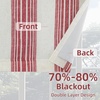 image:imageDriftaway Chris Linen Lined Valance Double Layer Thermal Insulated Room Darkening Blackout Window Valances 3 Inch Rod Pocket Vertical Striped Kitchen Valance for Bathroom 52 by 18 Inch Ivory Dark BlueRed