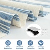 image:imageDriftaway Chris Linen Lined Valance Double Layer Thermal Insulated Room Darkening Blackout Window Valances 3 Inch Rod Pocket Vertical Striped Kitchen Valance for Bathroom 52 by 18 Inch Ivory Dark BlueJean Navy