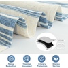 image:imageDriftaway Chris Linen Lined Valance Double Layer Thermal Insulated Room Darkening Blackout Window Valances 3 Inch Rod Pocket Vertical Striped Kitchen Valance for Bathroom 52 by 18 Inch Ivory Dark BlueJean Navy