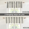 image:imageDriftaway Chris Linen Lined Valance Double Layer Thermal Insulated Room Darkening Blackout Window Valances 3 Inch Rod Pocket Vertical Striped Kitchen Valance for Bathroom 52 by 18 Inch Ivory Dark BlueGrey