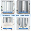 image:imageDriftaway Chris Linen Lined Valance Double Layer Thermal Insulated Room Darkening Blackout Window Valances 3 Inch Rod Pocket Vertical Striped Kitchen Valance for Bathroom 52 by 18 Inch Ivory Dark BlueJean Navy