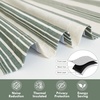 image:imageDriftaway Chris Linen Lined Valance Double Layer Thermal Insulated Room Darkening Blackout Window Valances 3 Inch Rod Pocket Vertical Striped Kitchen Valance for Bathroom 52 by 18 Inch Ivory Dark BlueLoden Green