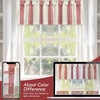 image:imageDriftaway Chris Linen Lined Valance Double Layer Thermal Insulated Room Darkening Blackout Window Valances 3 Inch Rod Pocket Vertical Striped Kitchen Valance for Bathroom 52 by 18 Inch Ivory Dark BlueRed