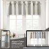 image:imageDriftaway Chris Linen Lined Valance Double Layer Thermal Insulated Room Darkening Blackout Window Valances 3 Inch Rod Pocket Vertical Striped Kitchen Valance for Bathroom 52 by 18 Inch Ivory Dark BlueGrey