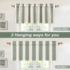 image:imageDriftaway Chris Linen Lined Valance Double Layer Thermal Insulated Room Darkening Blackout Window Valances 3 Inch Rod Pocket Vertical Striped Kitchen Valance for Bathroom 52 by 18 Inch Ivory Dark BlueLoden Green