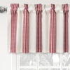 image:imageDriftaway Chris Linen Lined Valance Double Layer Thermal Insulated Room Darkening Blackout Window Valances 3 Inch Rod Pocket Vertical Striped Kitchen Valance for Bathroom 52 by 18 Inch Ivory Dark BlueRed