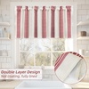 image:imageDriftaway Chris Linen Lined Valance Double Layer Thermal Insulated Room Darkening Blackout Window Valances 3 Inch Rod Pocket Vertical Striped Kitchen Valance for Bathroom 52 by 18 Inch Ivory Dark BlueRed