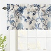 image:imageDriftAway Ada Botanical Print Lined Flower Leaf Thermal Insulated Window Valance Rod Pocket Scalloped Swag Valance 52 Inch by 16 Inch Plus 2 Inch Header Ivory Orange Teal 1 PackNavy