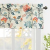 image:imageDriftAway Ada Botanical Print Lined Flower Leaf Thermal Insulated Window Valance Rod Pocket Scalloped Swag Valance 52 Inch by 16 Inch Plus 2 Inch Header Ivory Orange Teal 1 PackLinen Orange Teal
