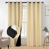 image:imageDriftAway Blackout Soundproof Thermal Insulated Linen Textured Curtains with Quilted Thermal Lining for Cold and Heat Blocking Noise Reducing Daytime Sleep 1 PC 52 Inches by 96 Inches Beige