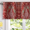 image:imageDriftAway Christopher Peacock Floral Pattern Thermal Insulated Blackout Window Curtain Valance Rod Pocket 2 Layers 52 Inch by 18 Inch Plus 2 Inch Header RedRed