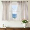 image:imageDriftAway Farmhouse Curtains for Living Room Vertical Striped Linen Curtains Semi Sheer Light Filtering Grommet Window Treatments 84 Inches Long 2 Panels Pinstripe Navy on BeigeB Navy on Beige
