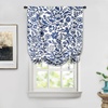 image:imageDriftAway Julia Watercolor Blooming Flower Floral Tie Up Curtain Thermal Insulated Blackout Window Adjustable Balloon Curtain Shade for Small Window Rod Pocket Single 45 Inch by 63 Inch NavyJulia Navy