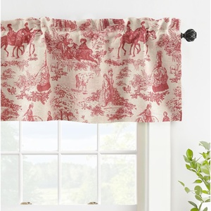 image:imageDriftAway 100 Blackout Curtains Toile Linen Back Tab W52xL84 BlackRed