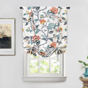 image:imageDriftAway Ada Floral Botanical Print Flower Leaf Lined Thermal Insulated Room Darkening Blackout Tie Up Window Curtains 2 Layers Each 45 Inch by 63 Inch Ivory Orange TealIvory Orange Tealrod Pocket