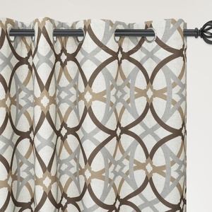 image:imageDriftAway Alexander 80 Blackout Curtains for Living Room 250GSM Pattern Match Thermal Insulated Room Darkening Geo Moroccan Mid Century Grommet Bedroom Drapes 2 Panels 52 Inch by 84 Inch Red GrayG Linen Brown
