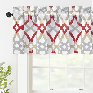 image:imageDriftAway Alexander Blackout Valances for Windows Thermal Insulated Kitchen Topper Geometric Moroccan Mid Century Pattern Match Thick Bathroom Curtain Valance Rod Pocket 52 Inch by 14 Inch RedGrayAlexanderredGray