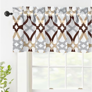 image:imageDriftAway Alexander Blackout Valances for Windows Thermal Insulated Kitchen Topper Geometric Moroccan Mid Century Pattern Match Thick Bathroom Curtain Valance Rod Pocket 52 Inch by 14 Inch RedGrayAlexanderbrown