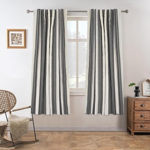 image:imageDriftAway Chris Blackout Curtain 2 Panels Grommet W52xL84 Dark BlueBlackLight Linenb