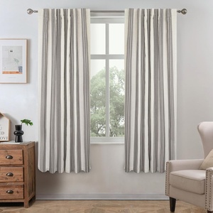 image:imageDriftAway Chris Blackout Curtain 2 Panels Grommet W52xL84 Dark BlueGrayLight Linenb