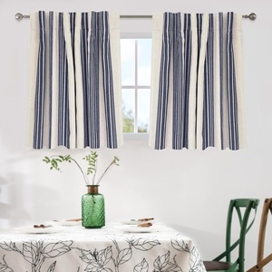 image:imageDriftAway Chris Blackout Curtain 2 Panels Grommet W52xL84 Dark BlueIvory Dark BlueLight Linenb
