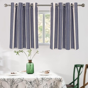 image:imageDriftAway Chris Blackout Curtain 2 Panels Grommet W52xL84 Dark BlueIvory Dark BlueLight Lineng